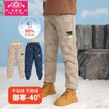 Зимние детские водонепроницаемые удерживающие тепло штаны с пухом для мальчиков, подходит для подростков, увеличенная толщина