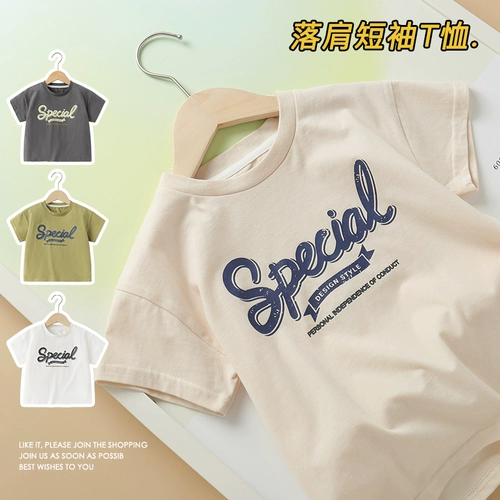 Хлопковая футболка с коротким рукавом для мальчиков, детская тонкая летняя летняя одежда, детская одежда, 1 лет