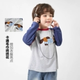 Хлопковый весенний детский базовый приятный телу осенний лонгслив для мальчиков, детская одежда, 1 лет