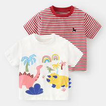 Boy dinosaur short sleeve T-shirt summer dress new summer childrens baby 1 year old 3 children blouses ZU12801