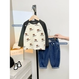 Футболка для мальчиков, осенняя утепленный лонгслив, детское термобелье, коллекция 2023, детская одежда