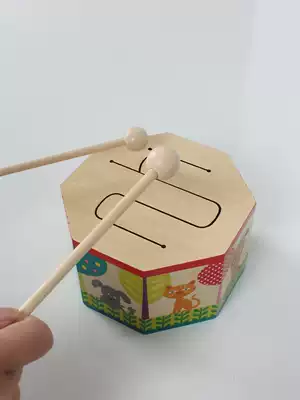 Three-tone drum wooden kindergarten early education children's professional Orff musical instrument music teaching aids hand drumming