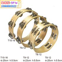 High-quality wooden double-row bell ring log color rattles for young children to learn childrens professional Orff percussion instruments