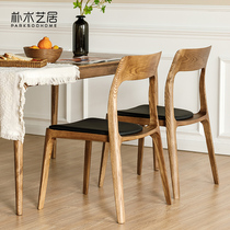 Nordic Solid Wood Dining Chair Leaning Back Chair White Waxy Wood Casual Chair Subbook Table And Chairs Day Style Coffee Chair Dining Room Makeup Chairs