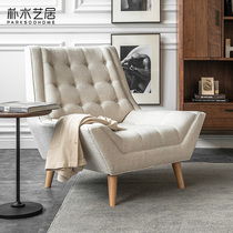 Nordic Single Sofa Expression Minimalist Living-room Designer High Back Deck Chair Composition Cloth Arts ins net red Alien