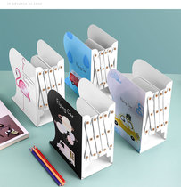 Cat Prince iron book stand Metal creative cartoon book file Office hollow book by folding student telescopic book stand