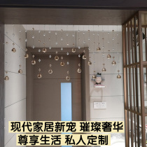 水晶珠帘门帘隔断打孔轻奢免新款客厅家用卧室帘装饰葫芦玄关挂帘