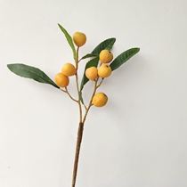 Simulation Loquat Fruit Branches Dry Branches Fake Flowers Home Table Hem Flower Flower Arrangement Home Decoration Products Swing Piece Creativity