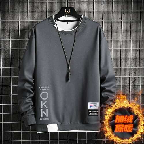 Tide, мужская толстовка, демисезонный осенний комплект, трендовый лонгслив, круглый воротник, подходит для подростков, оверсайз