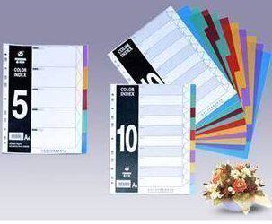 Huijin 12 Grade Color Plastic Paging Paper Sepp Sheet paper pp material (with numbers)