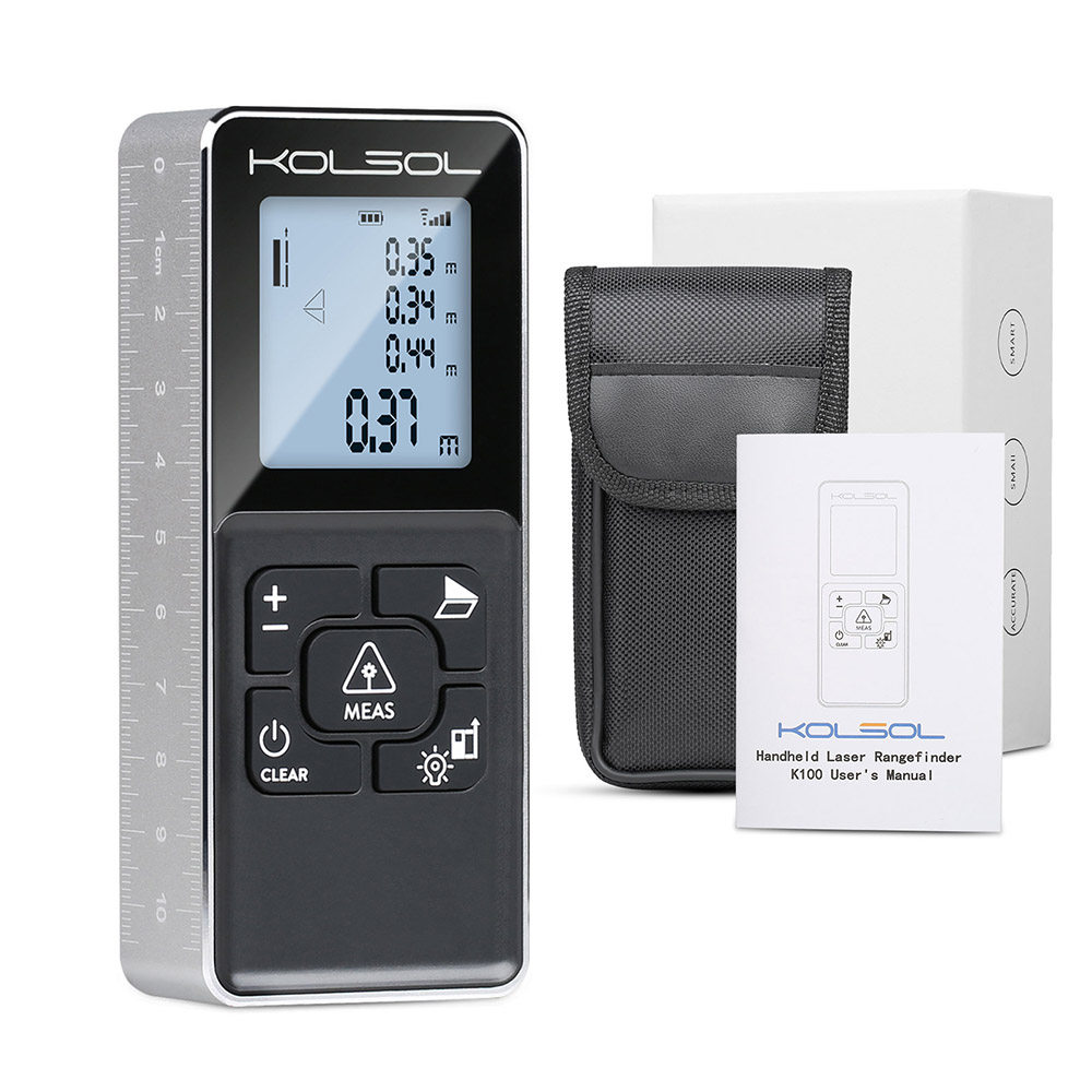Handheld liquid crystal digital display laser rangefinder KOLSOL K100 with gradienter and graduated scale
