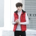 Áo vest nam nam cotton mới mùa thu và mùa đông dày phiên bản Hàn Quốc của áo ấm Áo vest mỏng không tay áo khoác thủy triều áo giả vest nam Áo vest cotton