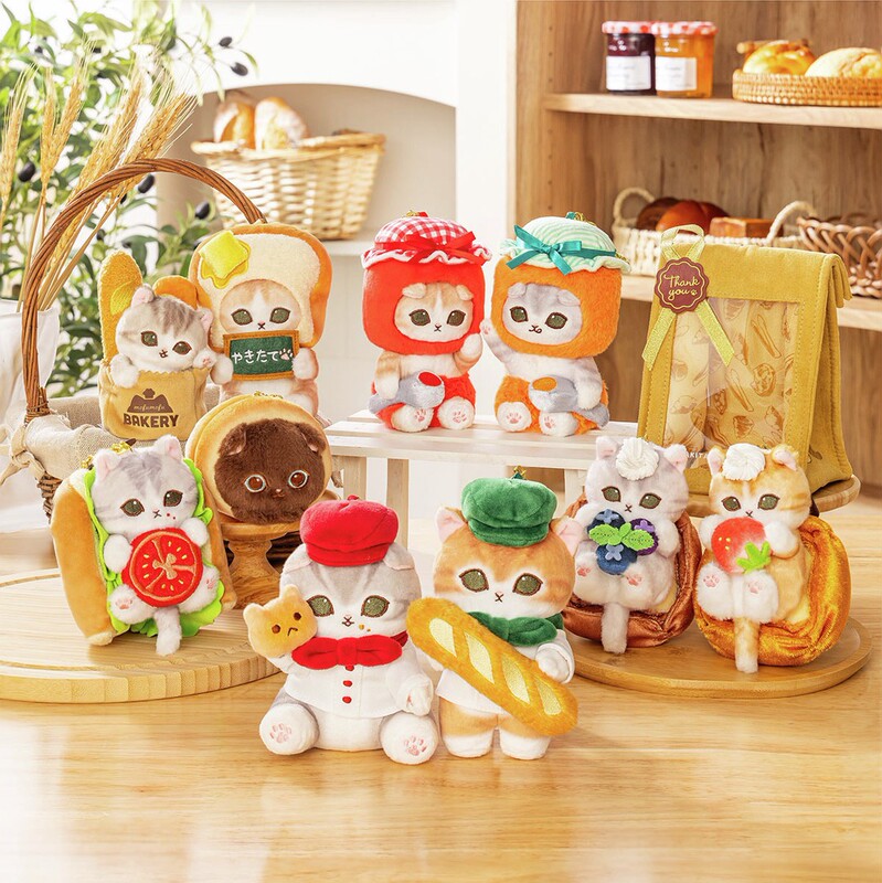 Shark Cat Bakery Series Plush Doll Pendant Cute Bag Pendant T-Shirt Mofusand Japanese Authentic Product