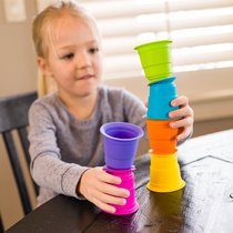 American Fat black stacked baby can gnaw cup baby table dining chair sucker 6 Months 9 years old