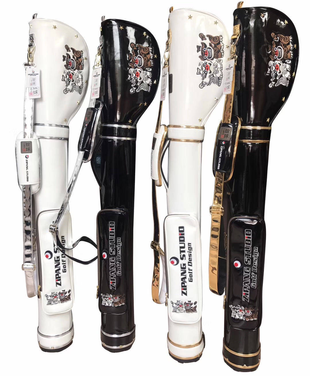 Golf gun bag men and women new ZIPANG small bag Ryukyu Lion Golf PU practice rod bag