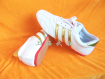 Super soft first layer soft cowhide oxford bottom thin bottom white three gold martial arts shoes practice shoes * Tai chi shoes*Martial arts supplies
