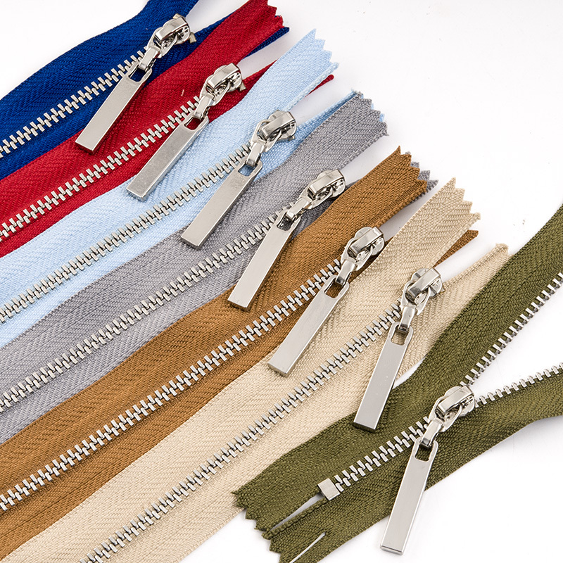 No. 3 Metal Zipper Y Tooth Copper Tooth Clothing Collar Leather Jacket Flap Pocket Pants Zipper Bag Closed Tail Zipper Accessories Bonus