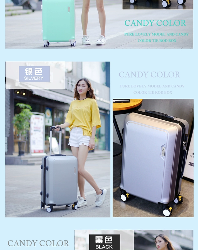 Vỏ xe đẩy màu đỏ ròng 20 inch caster hành lý nam nữ xu hướng hộp du lịch dung lượng lớn 24 phiên bản Hàn Quốc của hộp khóa - Va li