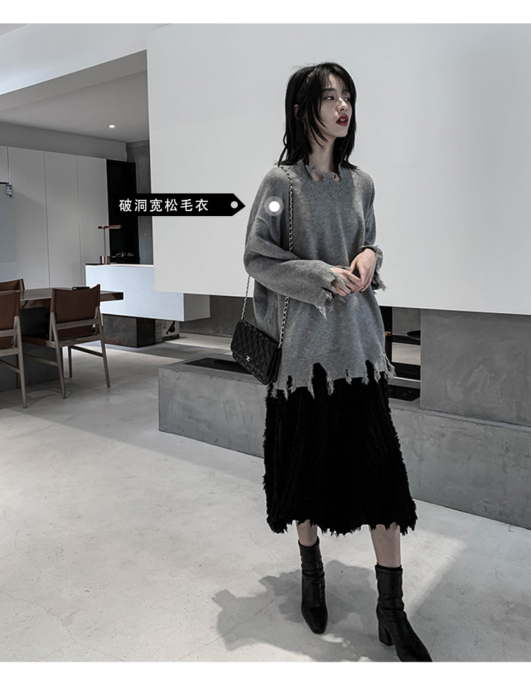 Váy nữ mùa xuân dài 2019 phổ biến mùa xuân ins váy siêu lửa Hồng Kông hương eo cao mùa xuân và váy dài mùa thu - Váy chân váy dạ