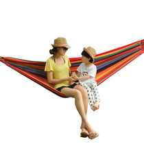 Canvas hammock Single double widened outdoor camping Dormitory Bedroom Swing cradle Anti-rollover camping