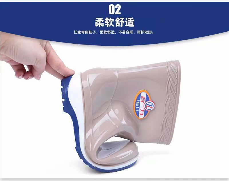 Giày thời trang dành cho người lớn đi mưa nữ Han ủng chống trơn trượt cộng với giày ống nhung trong giày cao su đi làm 41