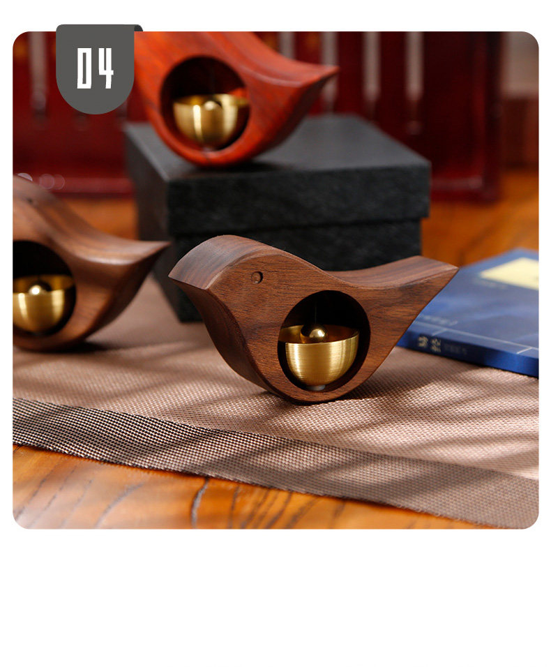 Solid wood multi-section doorbell Wind Suzuki small round egg pure copper magnetic suction door Japanese style fridge with bell and bell balsamic