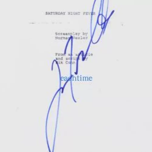 Джон Траволта, автографа к сертификату фанатов в субботу вечером