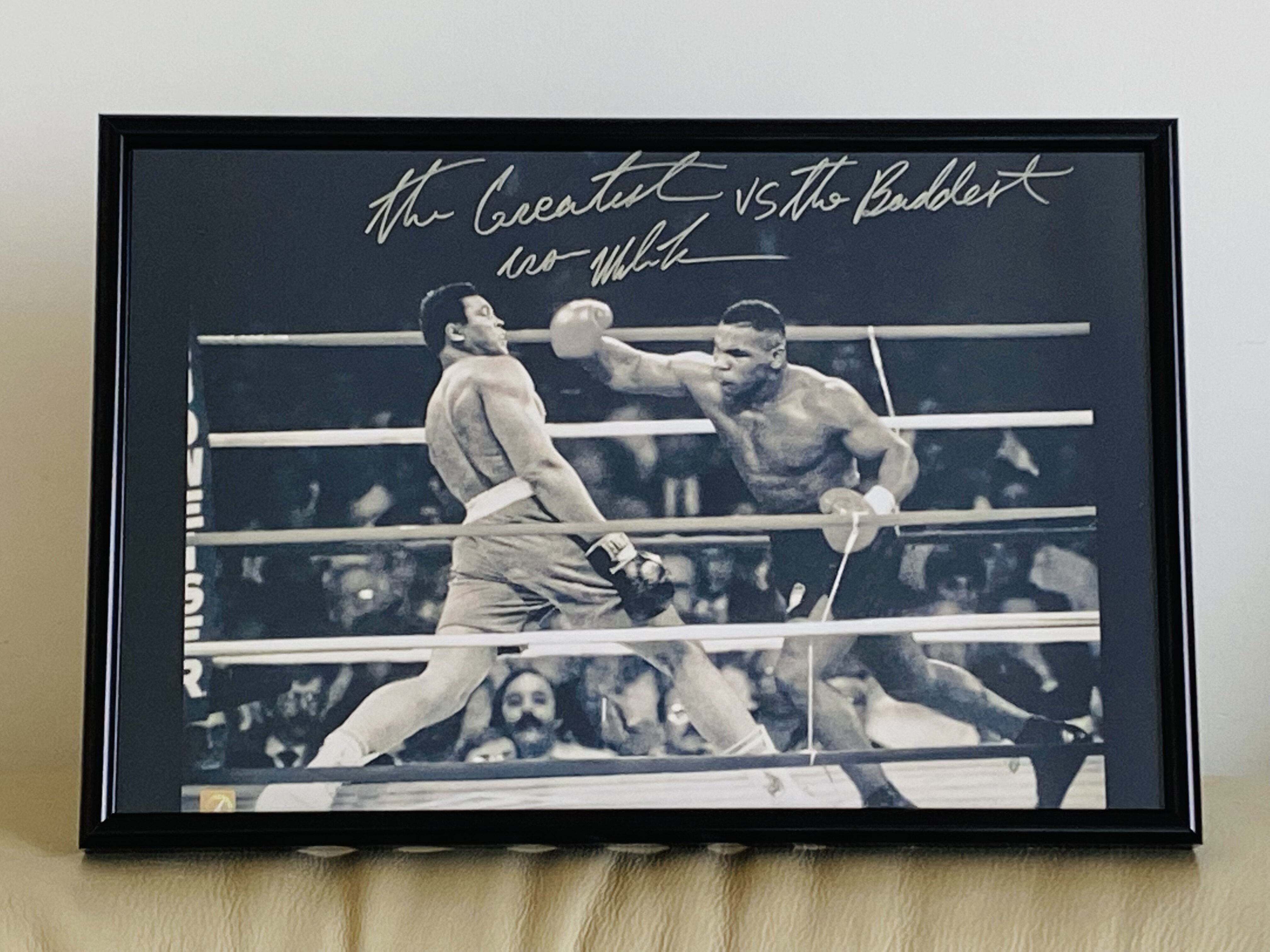 Boxing's Mike Tyson boxing champion Tyson against boxing's Muhammad Ali Signature photo attached to photo frame-Taobao