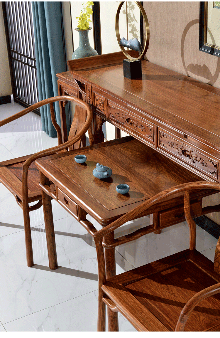 Mahogany Zhongtang nội thất gỗ rắn cho bàn Shentai rosewood Trung Quốc tám chiếc bàn cổ tích Taishi ghế phòng khách bốn sáu - Bàn / Bàn bàn gỗ giá rẻ