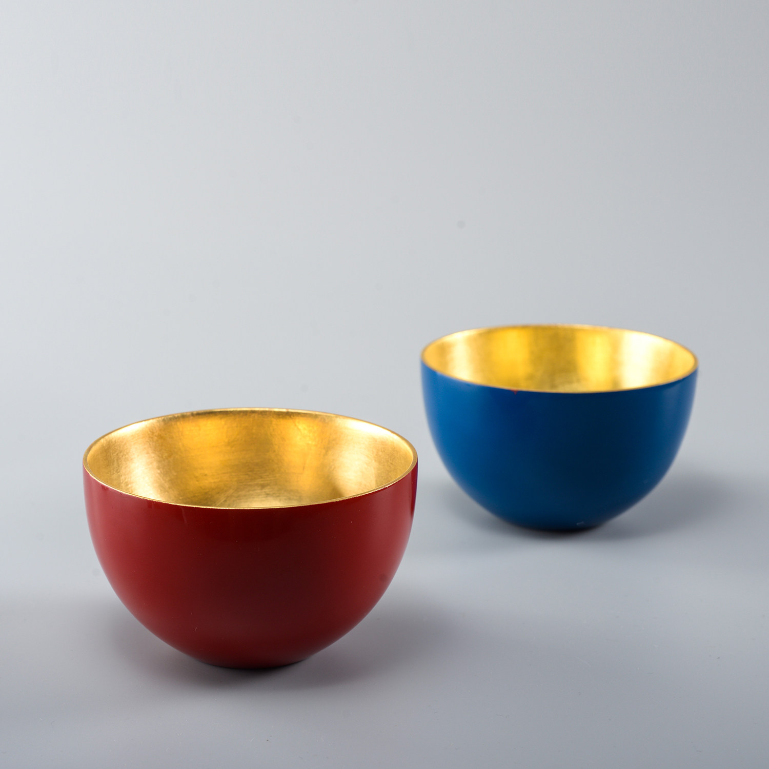 Large Lacquer Bowl Gold Foil Pair Bowl Couple Bowl Light Food Light Luxury Intangible Heritage Handmade Rhino Leather Lacquerware