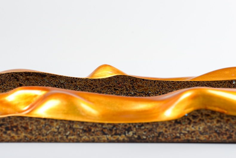 Large lacquer paperweight ruler non-legacy hand-made pair literati room elegant rhinoceros leather lacquer