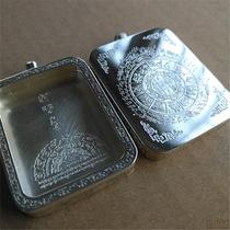 925 sterling silver Ga Wu box pendant portable Thangka small Thangka amulet box hand-made custom-made