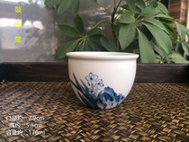 Original ore blue and white underglaze color hand-painted orchid large tea tasting master personal cup large tea cup tea cup large vat cup