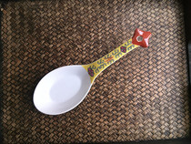Special price Jingdezhen Cultural Revolution Factory goods porcelain pastel hand-painted yellow life safe use half-color soup rice spoon spoon spoon