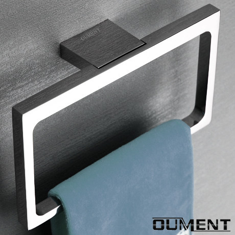 All copper towel ring Light luxury square solid hand towel rack Hand towel hanging ring Stainless steel ring towel rack