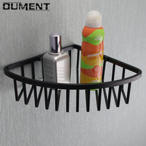 Black toilet rack bathroom wall-mounted corner rack 304 stainless steel shower rack triangle basket