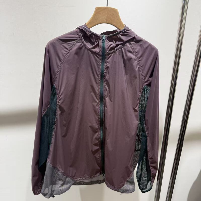 European Station 2026 Spring/Summer Women's New Fashion Long Sleeve Hooded Zipper Loose Patchwork Mesh Sun Protection Jacket 2399
