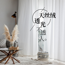 Sky velvet translucent impervious to people beauty salon partition anti-light white yarn curtain chiffon yarn curtain elegant fairy Air