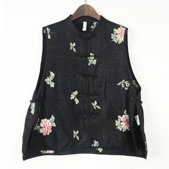 60416 heni original design 2026 new style 100% mulberry silk turtle satin straight placket buckle women's vest