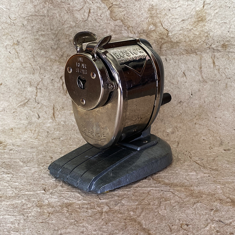 vintage 1962 Boston hand sharpened pencil knife medieval stationery automatic in hand pencil sharpened pencil sharpeners