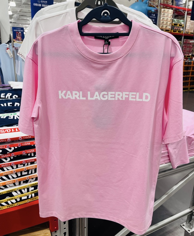 Sam Karl Lagerfeld Karl Lagerfeld Women's Simple Short Sleeve T-Shirt Pink Sam Karl Lagerfeld Karl Lagerfeld Women's Simple Short Sleeve T-Shirt Pink