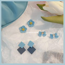 Blue series ~ spring and summer wild nail ear Moren series hipster sweet earrings female 2021 New Tide ear jewelry