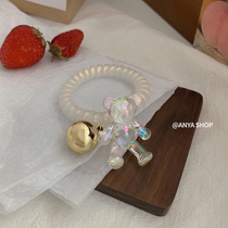 Mermaid Ji color bear telephone line Hairband personality hair rope Korean Net red head rope female cute hair accessories