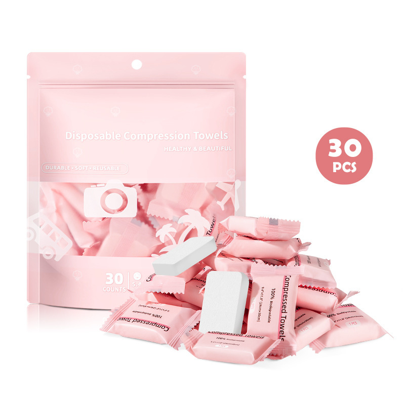 Cross-Border Foreign Trade English Version Disposable Compressed Towels 30 Pieces Individually Packaged Candy-Style Packaging Amazon Hot-Selling Face Towels Cross-Border Foreign Trade English Version Disposable Compressed Towels 30 Pieces Individually Packaged Candy-Style Packaging Amazon Hot-Selling Face Towels