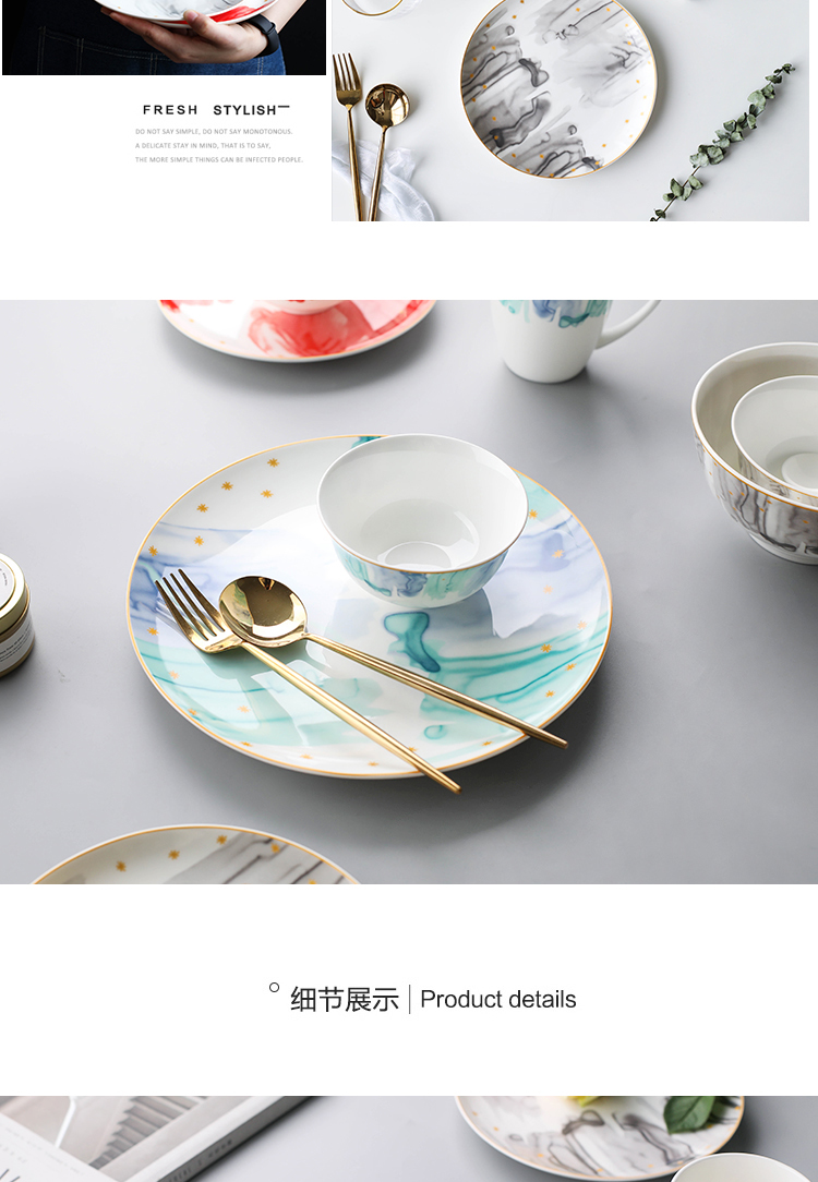 Nhà Kawashima Ngưng tụ Bộ đồ ăn bằng gốm sáng tạo Tấm gia dụng Tấm ăn tối Tấm bít tết Tấm Tây Đĩa ăn tối A-20 đĩa dùng 1 lần