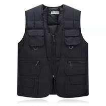 Middle-aged mens cotton waistcoat dad down cotton waistcoat autumn winter large size middle-aged mens vest thick