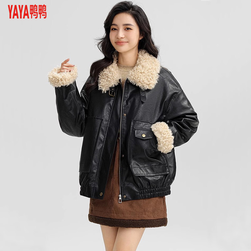 Duck down Jacket Winter 2026 New Women's Casual Short Jacket with Spliced Fur Collar Warm Coat