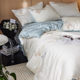 Shu Zunke||Class A water-sensing bare metal 60S Lanjing Tiansi four-piece set silky cool butterfly embroidered quilt cover bed sheet