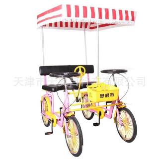 热销奥威特旅游景区出租游客代步观光码骑行扫脚踏车加宽联排三人