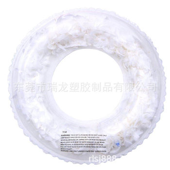 Thickened internet celebrity adult swimming ring with feathers, water inflatable swimming supplies, new creative pvc swimming ring